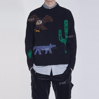 [팜 엔젤스]Palm Angels 2020 Mens Logo Crew-neck Sweaters - 팜 엔젤스 2020 남성 로고 크루넥 스웨터 Pam0268x.Size(xs - l).블랙