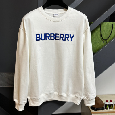 버버리 남성 크루넥 화이트 맨투맨 - Burberry Mens White Tshirts - bur043563x