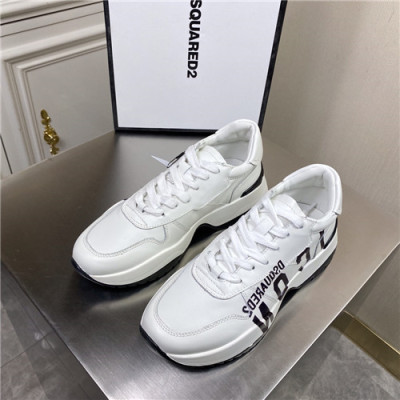 Dsquared 2020 Men's Leather Sneakers - 디스퀘어드 2020 남성용 레더 스니커즈,Size(240-270),DSQS0026,화이트