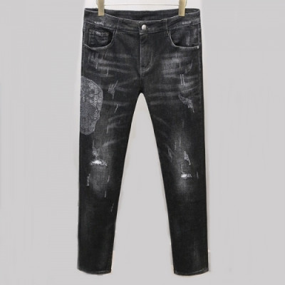 [필립플레인]Philipp Plein 2020 Mens Logo Casual Denim Jeans - 필립플레인 2020 남성 로고 캐쥬얼 데님 청바지 Phi0135x.Size(30 - 38).블랙