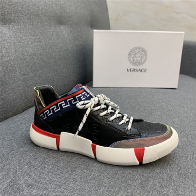 Versace 2021 Men's Leather Sneakers - 베르사체 2021 남성용 레더 스니커즈,Size(240-270),VERS0534,블랙