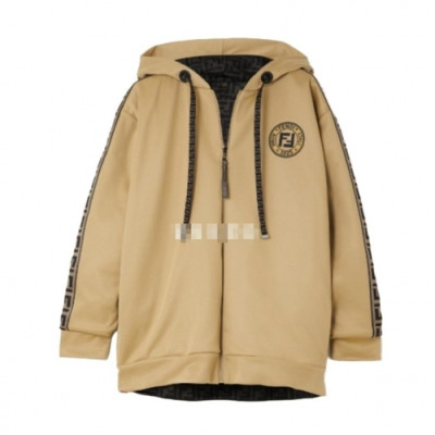 [펜디]Fendi 2021 Womens Logo Casual Cotton Hoodie - 펜디 2021 여성 로고 캐쥬얼 코튼 양면 후디 Fen0919x.Size(s - l).브라운