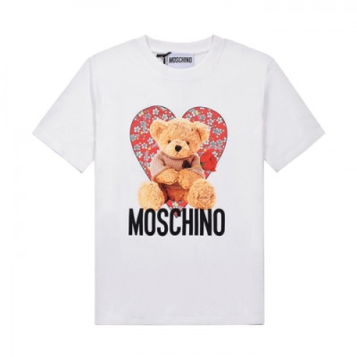 [모스키노]Moschino 2021 Mm/Wm Logo Cotton Short Sleeved Tshirts - 모스키노 2021 남/녀 로고 코튼 반팔티 Mos0130x.Size(s - xl).화이트