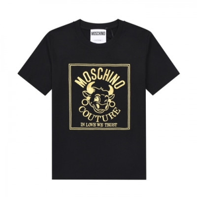 [모스키노]Moschino 2021 Mm/Wm Logo Cotton Short Sleeved Tshirts - 모스키노 2021 남/녀 로고 코튼 반팔티 Mos0132x.Size(s - xl).블랙