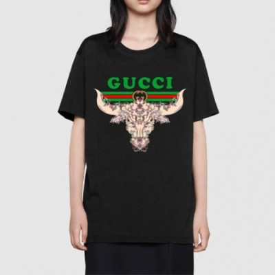 [매장판]Gucci 2021 Mm/Wm Logo Short Sleeved Tshirts - 구찌 2021 남/녀 로고 반팔티 Guc03403x.Size(s - l).블랙