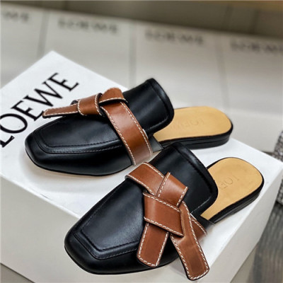 Loevve 2021 Women's Leather Slipper - 로에베 2021 여성용 레더 슬리퍼,Size(225-250),LOES0038,블랙