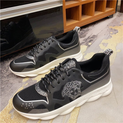 Versace 2021 Men's Leather Sneakers - 베르사체 2021 남성용 레더 스니커즈,Size(240-270),VERS0537,블랙