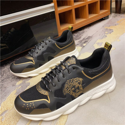 Versace 2021 Men's Leather Sneakers - 베르사체 2021 남성용 레더 스니커즈,Size(240-270),VERS0538,블랙