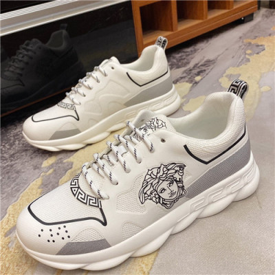 Versace 2021 Men's Leather Sneakers - 베르사체 2021 남성용 레더 스니커즈,Size(240-270),VERS0539,화이트