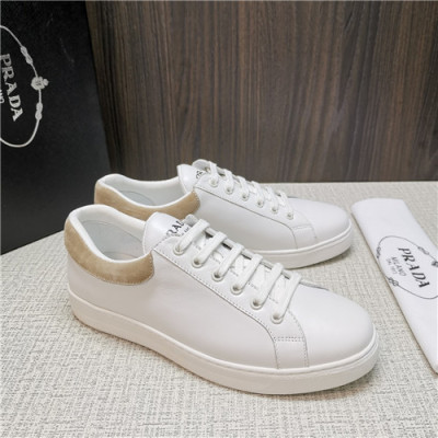 Prada 2021 Men's Leather Sneakers - 프라다 2021 남성용 레더 스니커즈,Size(240-270),PRAS0679,화이트