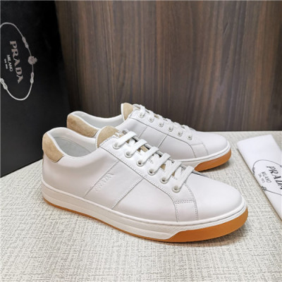 Prada 2021 Men's Leather Sneakers - 프라다 2021 남성용 레더 스니커즈,Size(240-270),PRAS0683,화이트