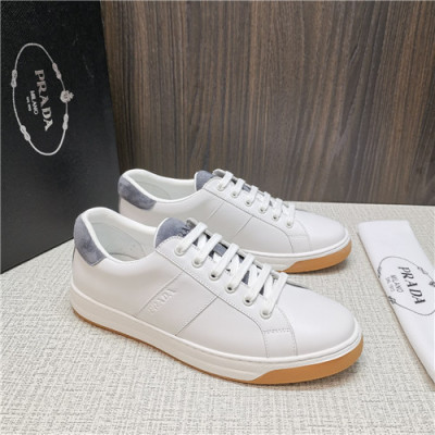 Prada 2021 Men's Leather Sneakers - 프라다 2021 남성용 레더 스니커즈,Size(240-270),PRAS0684,화이트