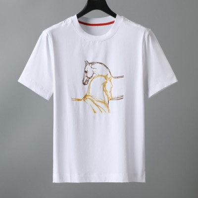 [에르메스]Hermes 2021 Mens Crew-neck Short Sleeved Tshirts - 에르메스 2021 남성 크루넥 반팔티 Her0581x.Size(m - 3xl).화이트