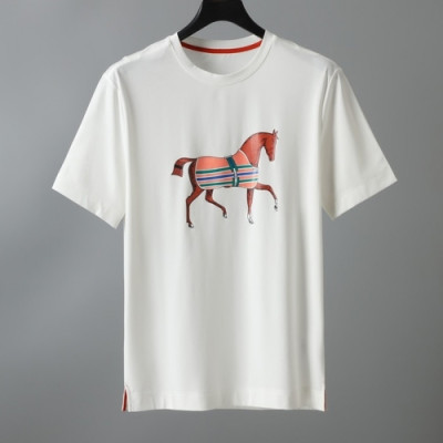 [에르메스]Hermes 2021 Mens Crew-neck Short Sleeved Tshirts - 에르메스 2021 남성 크루넥 반팔티 Her0587x.Size(m - 3xl).화이트