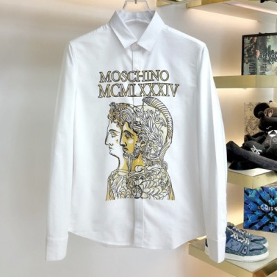 [모스키노]Moschino 2021 Mens Logo Slim Fit Cotton Tshirts - 모스키노 2021 남성 로고 코튼 셔츠 Mos0140x.Size(38 - 43).화이트