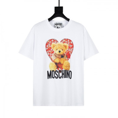 [모스키노]Moschino 2021 Mm/Wm Logo Cotton Short Sleeved Tshirts - 모스키노 2021 남/녀 로고 코튼 반팔티 Mos0141x.Size(xs - l).화이트