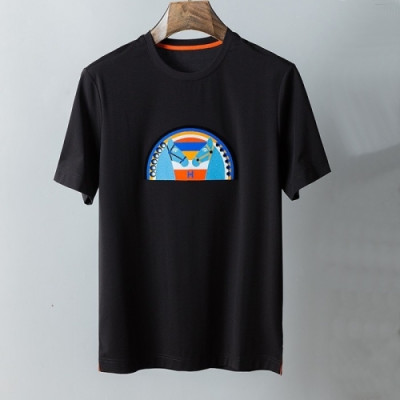 [에르메스]Hermes 2021 Mens Crew-neck Short Sleeved Tshirts - 에르메스 2021 남성 크루넥 반팔티 Her0600x.Size(m - 3xl).블랙