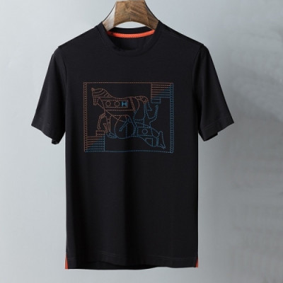 [에르메스]Hermes 2021 Mens Crew-neck Short Sleeved Tshirts - 에르메스 2021 남성 크루넥 반팔티 Her0602x.Size(m - 3xl).블랙