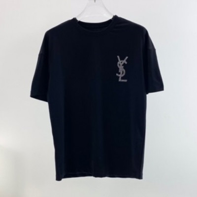 [입생로랑]Saint Laurent 2021 Mens Logo Cotton Short Sleeved Tshirs - 입생로랑 2021 남성 로고 코튼 반팔티 Ysl0113x.Size(s - 2xl).블랙