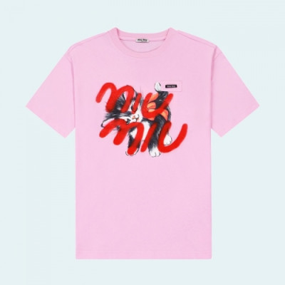 Miumiu Mens Cotton Tshirt - 미우미우 남성 코튼 반팔티 - miu208x