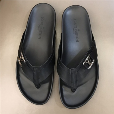 Louis Vuitton 2021 Men's Leather Slipper - 루이비통 2021 남성용 레더 슬리퍼,Size(240-270),LOUS1906,블랙