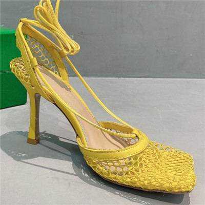 Bottega Veneta 2021 Women's Leather High Heel Sandal - 보테가베네타 2021 여성용 레더 하이힐 샌들,Size(225-250),BVS0307,옐로우