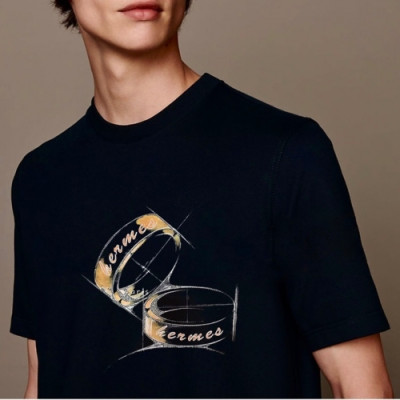 [에르메스]Hermes 2021 Mens Crew-neck Short Sleeved Tshirts - 에르메스 2021 남성 크루넥 반팔티 Her0611x.Size(m - 2xl).블랙