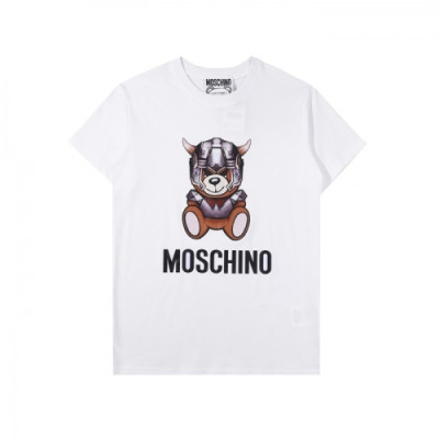 [모스키노]Moschino 2021 Mm/Wm Logo Cotton Short Sleeved Tshirts - 모스키노 2021 남/녀 로고 코튼 반팔티 Mos0145x.Size(s - l).화이트