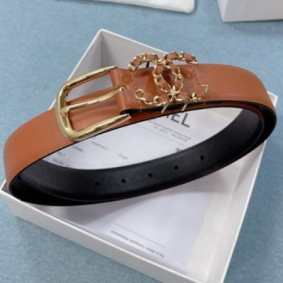 Chanel 2021 Women's Leather Belt,3.0cm - 샤넬 2021 여성용 레더 벨트,3.0cm,CHABT0152,카멜