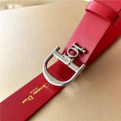 Dior 2021 Women's Leather Belt,3.5cm - 디올 2021 여성용 레더 벨트,3.5cm,DIOBT0053,레드