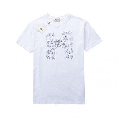 [에르메스]Hermes 2021 Mens Crew-neck Short Sleeved Tshirts - 에르메스 2021 남성 크루넥 반팔티 Her0612x.Size(s - xl).화이트