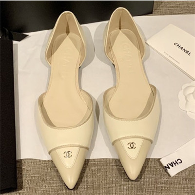 Chanel 2021 Women's Leather Flat - 샤넬 2021 여성용 레더 플렛,Size(225-250),CHAS0573,베이지