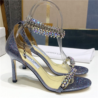 Jimmy Choo 2021 Women's Leather High Heel Sandal - 지미츄 2021 여성용 레더 하이힐 샌들,Size(225-250),JIMS0096,실버