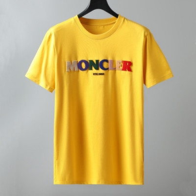 [매장판]Moncler 2021 Mens Logo Crew-neck Short Sleeved Tshirts - 몽클레어 2021 남성 로고 크루넥 반팔티 Moc02184x.Size(m - 3xl).옐로우