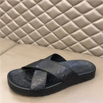 Dior 2021 Men's Leather Slipper - 디올 2021 남성용 레더 슬리퍼,Size(240-270),DIOS0350,블랙