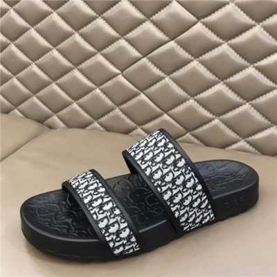 Dior 2021 Men's Leather Slipper - 디올 2021 남성용 레더 슬리퍼,Size(240-270),DIOS0351,블랙