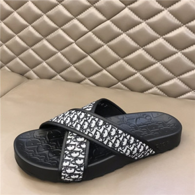 Dior 2021 Men's Leather Slipper - 디올 2021 남성용 레더 슬리퍼,Size(240-270),DIOS0352,블랙