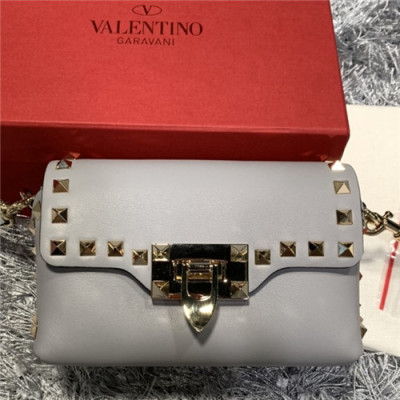 [발렌티노]Valentino 2021 Lockstead Shoulder Bag,16.5cm - 발렌티노 2021 락스터드 숄더백,16.5cm,VTB1078,그레이