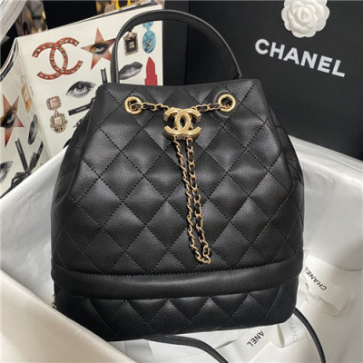 [샤넬]Chanel 2021 Women's Leather Bucket Shoulder Bag,24cm - 샤넬 2021 여성용 레더 버킷 숄더백,24cm,CHAB1632,블랙