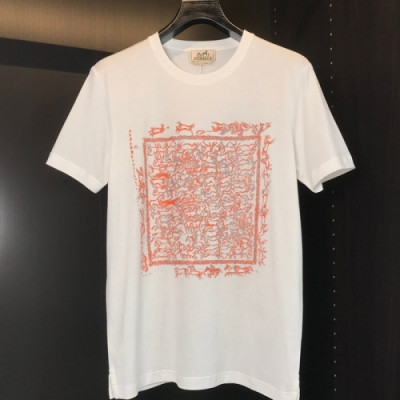 [에르메스]Hermes 2021 Mens Crew-neck Short Sleeved Tshirts - 에르메스 2021 남성 크루넥 반팔티 Her0620x.Size(m - 2xl).화이트