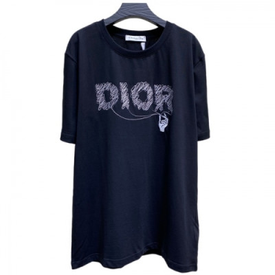 [매장판]Dior 2021 Mm/Wm Casual Crew-neck Short Sleeved Tshirts - 디올 2021 남/녀 캐쥬얼 크루넥 반팔티 Dio01203x.Size(s - xl).블랙