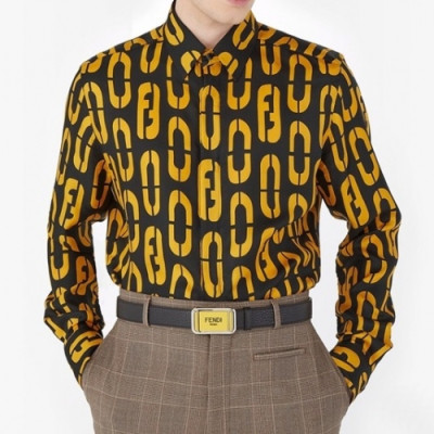 Fendi 2021 Mens Logo Buesiness Cotton Tshirts - 펜디 2021 남성 로고 비지니스 코튼 셔츠 Fen0960x.Size(m - 3xl).블랙