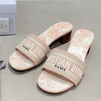 [세련되고 이뻐]Dior 2021 Women's Embroidery Slipper,DIOS0355 - 디올 2021 여성용 임브로이더리 슬리퍼,Size(225-250),핑크