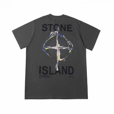 Stone Island 2021 Mens Crew-neck Cotton Short Sleeved Tshirts Gray - 스톤아일랜드 2021 남성 크루넥 코튼 반팔티 Sto0312x Size(s - 2xl) 그레이