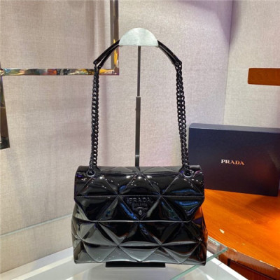 [유니크&트랜디한]Prada 2021 Women's Leather Cross Bag,27cm,1BD231,PRAB0364 - 프라다 2021 여성용 레더 크로스백,27cm,블랙