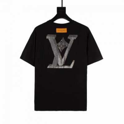 [유니크]Louis vuitton  Mm/Wm Logo Short Sleeved Tshirts black - 루이비통 2021 남/녀 로고 반팔티 Lou02788x Size(xs - l) 블랙