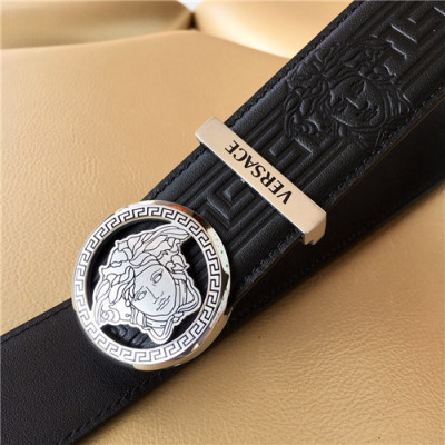 Versace 2021 Men's Leather Belt,3.8cm,VERBT0081 - 베르사체 2021 남성용 레더 벨트,3.8cm,블랙