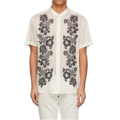 Saint Lauren  Mens Flower Cotton Short Sleeved Tshirs White - 입생로랑 2021 남성 로고 플라워 반팔티 Ysl0116x Size(s - xl) 화이트