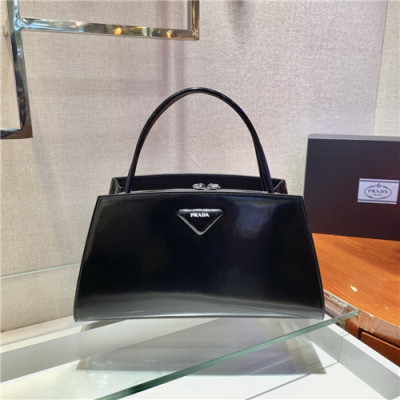 [모던한]Prada 2021 Women's Leather Tote Bag,33cm,1BA327,PRAB0377 - 프라다 2021 여성용 레더 토트백,,33cm,블랙