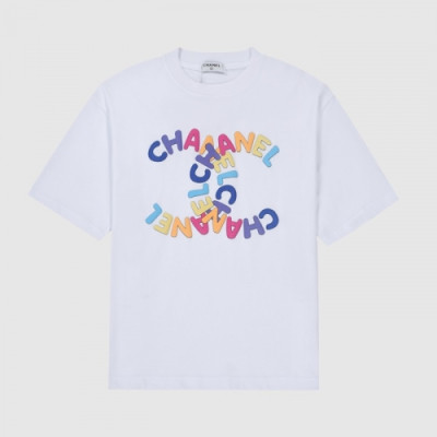 Chanel 2021 Mm/Wm 'CC' Logo Cotton Short Sleeved Tshirts White - 샤넬 2021 남/녀 'CC'로고 코튼 반팔티 Cnl0682x Size(xs - l) 화이트